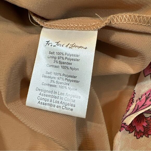 For Love & Lemons Agnes Floral Plunge Mini Dress in Soft Rose XS - Picture 10 of 13